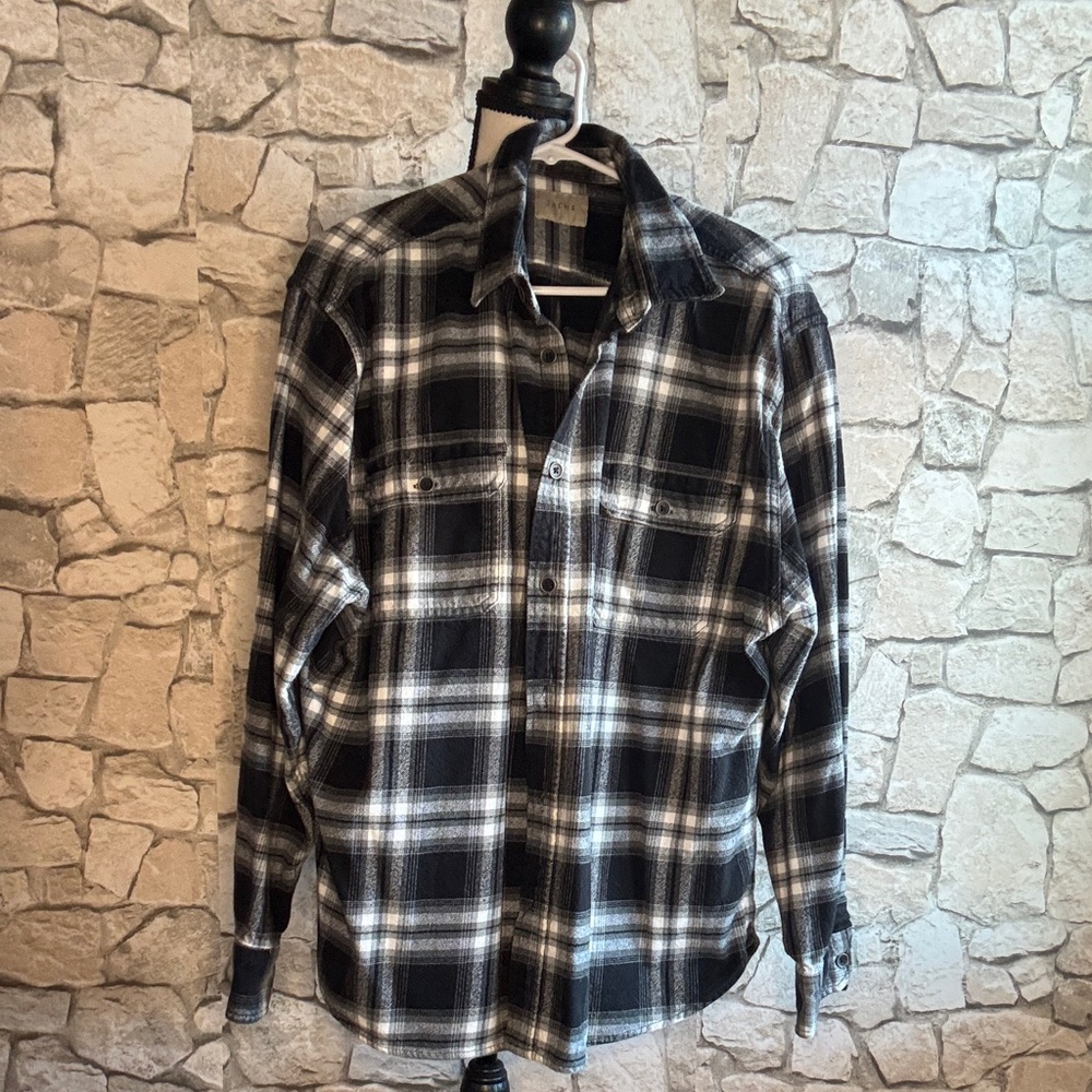 Jachs Black and White Checkered Men's Shirt